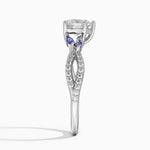 Luxe Willow Sapphire and Diamond Ring (1/8 ct. tw.) Platinum Heart Engagement Ring