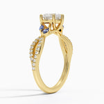 Luxe Willow Sapphire and Diamond Ring (1/8 ct. tw.) Yellow Gold 18k Heart Engagement Ring