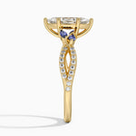 Luxe Willow Sapphire and Diamond Ring (1/8 ct. tw.) Yellow Gold 18k Marquise Engagement Ring