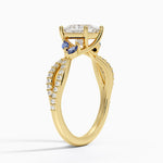 Luxe Willow Sapphire and Diamond Ring (1/8 ct. tw.) Yellow Gold 18k Princess Engagement Ring