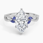 Luxe Willow Sapphire and Diamond Ring (1/8 ct. tw.) Platinum Marquise Engagement Ring