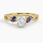 Luxe Willow Sapphire and Diamond Ring (1/8 ct. tw.) Yellow Gold 18k Heart Engagement Ring