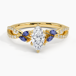Luxe Willow Sapphire and Diamond Ring (1/8 ct. tw.) Yellow Gold 18k Marquise Engagement Ring