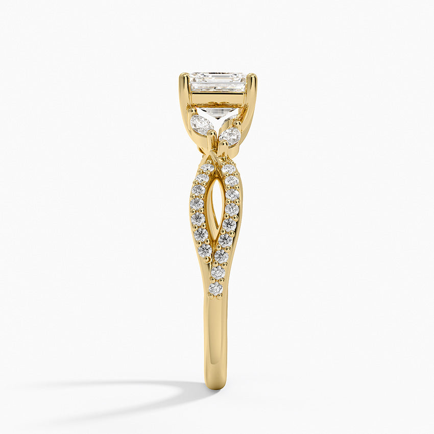 Luxe Willow Diamond Ring (1/4 ct. tw.) Yellow Gold 18k Asscher Engagement Ring