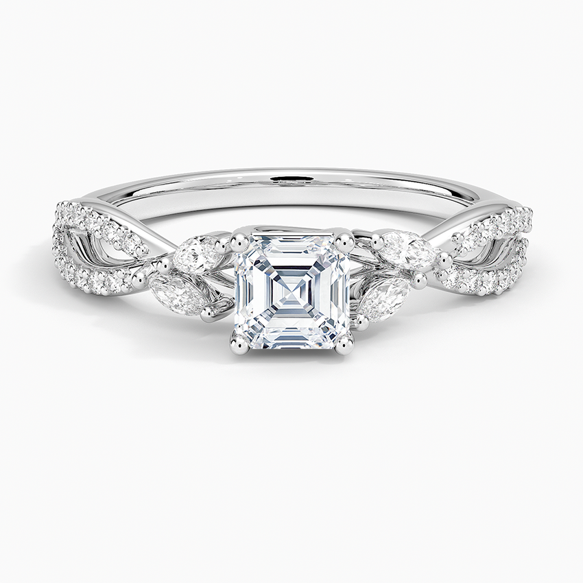 Luxe Willow Diamond Ring (1/4 ct. tw.) Platinum Asscher Engagement Ring