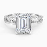 Luxe Willow Diamond Ring (1/4 ct. tw.) Platinum Emerald Engagement Ring
