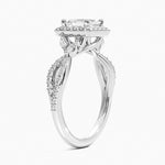 Luxe Willow Halo Diamond Ring (2/5 ct. tw.) Platinum Asscher Engagement Ring