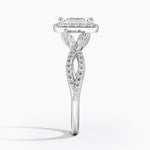 Luxe Willow Halo Diamond Ring (2/5 ct. tw.) Platinum Emerald Engagement Ring