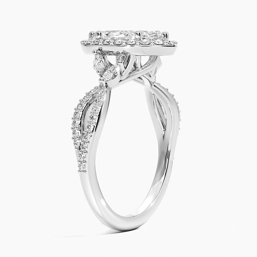 Luxe Willow Halo Diamond Ring (2/5 ct. tw.) Platinum Marquise Engagement Ring