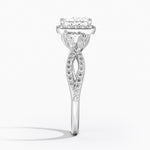 Luxe Willow Halo Diamond Ring (2/5 ct. tw.) Platinum Princess Engagement Ring