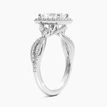 Luxe Willow Halo Diamond Ring (2/5 ct. tw.) Platinum Radiant Engagement Ring