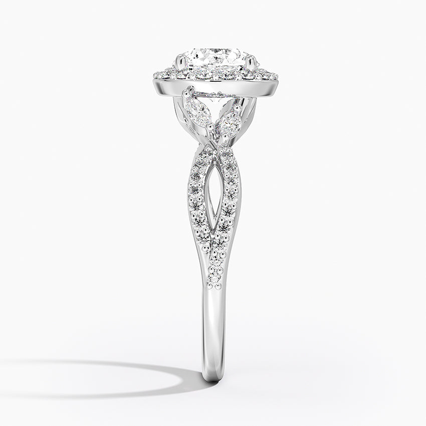 Luxe Willow Halo Diamond Ring (2/5 ct. tw.) Platinum Round Engagement Ring