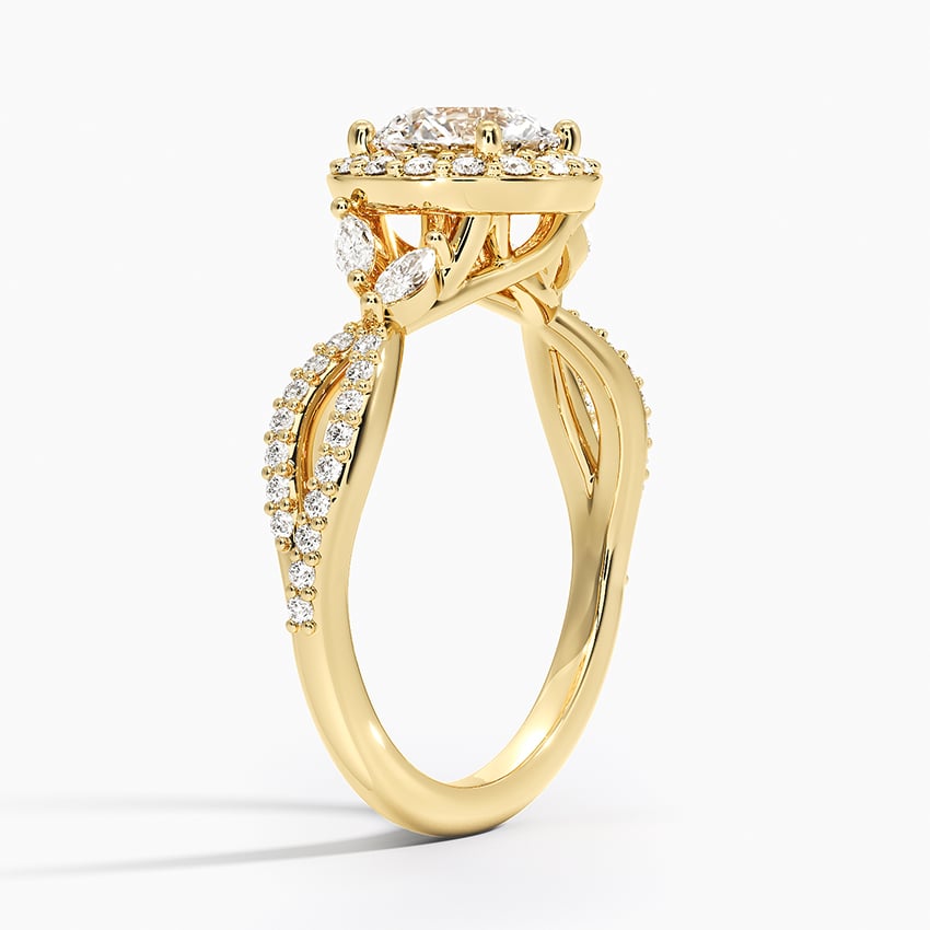Luxe Willow Halo Diamond Ring (2/5 ct. tw.) Yellow Gold 18k Round Engagement Ring