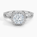 Luxe Willow Halo Diamond Ring (2/5 ct. tw.) Platinum Cushion Engagement Ring