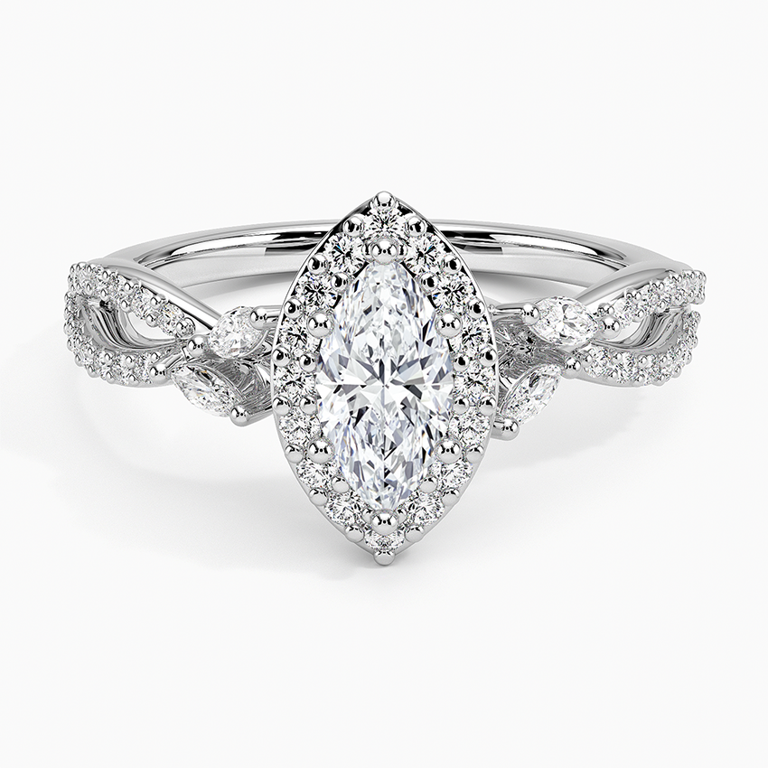Luxe Willow Halo Diamond Ring (2/5 ct. tw.) Platinum Marquise Engagement Ring