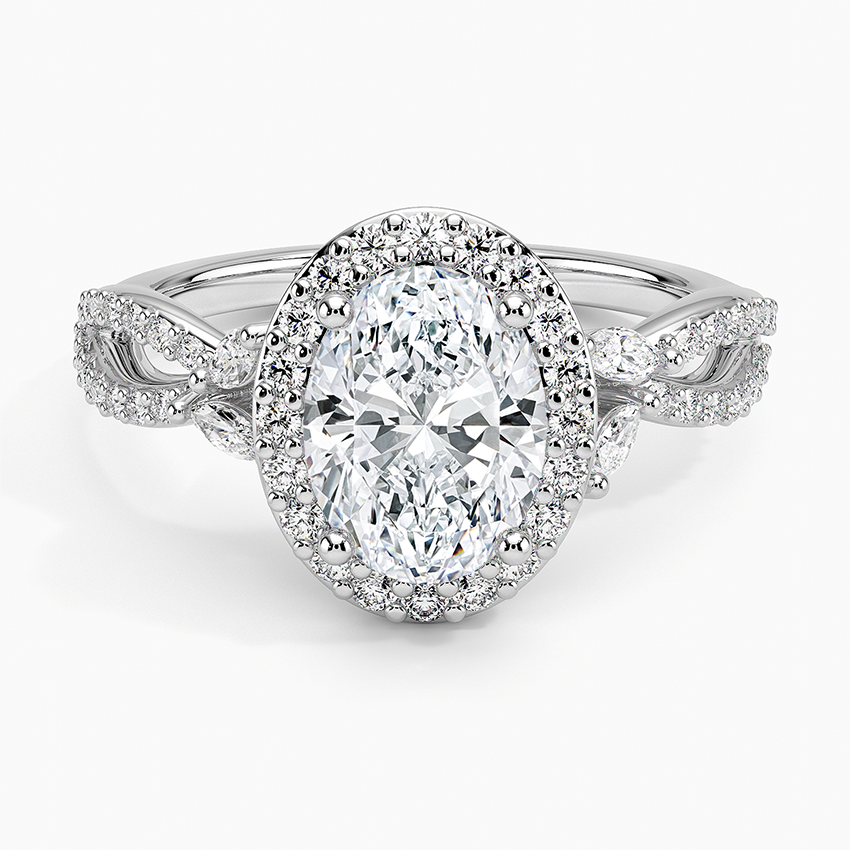 Luxe Willow Halo Diamond Ring (2/5 ct. tw.) Platinum Oval Engagement Ring