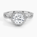 Luxe Willow Halo Diamond Ring (2/5 ct. tw.) Platinum Round Engagement Ring