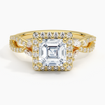 Luxe Willow Halo Diamond Ring (2/5 ct. tw.) Yellow Gold 18k Asscher Engagement Ring