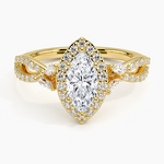 Luxe Willow Halo Diamond Ring (2/5 ct. tw.) Yellow Gold 18k Marquise Engagement Ring