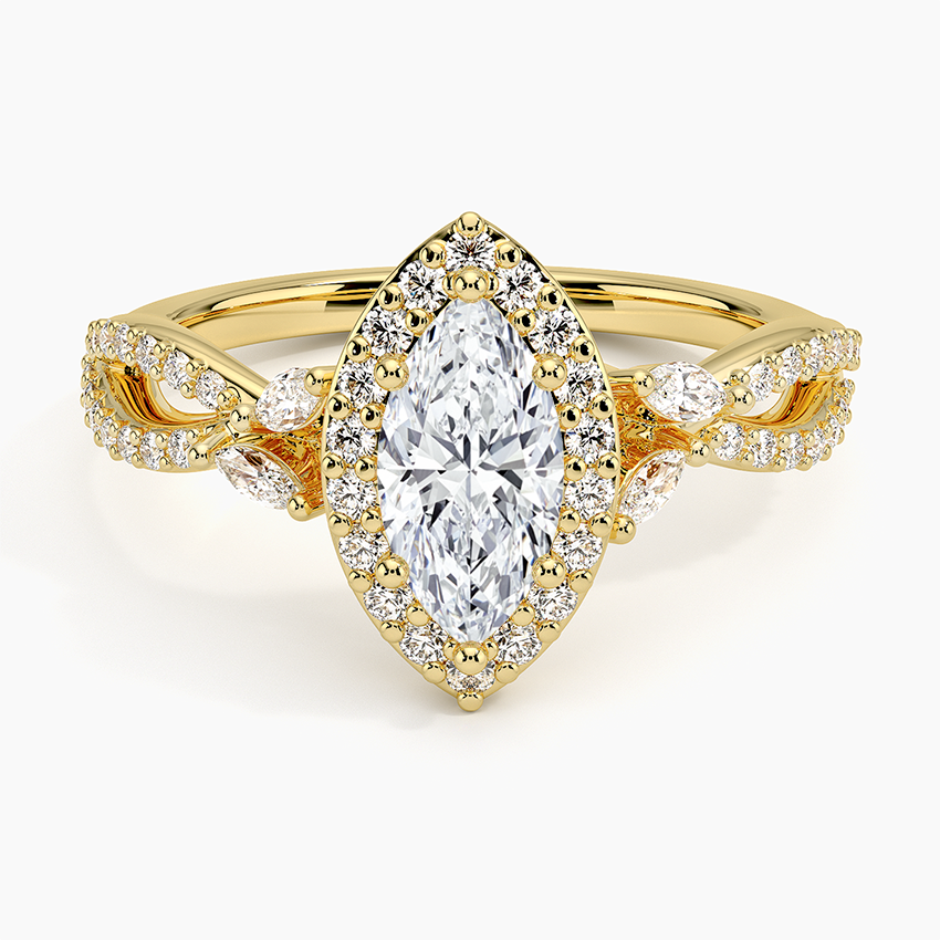 Luxe Willow Halo Diamond Ring (2/5 ct. tw.) Yellow Gold 18k Marquise Engagement Ring