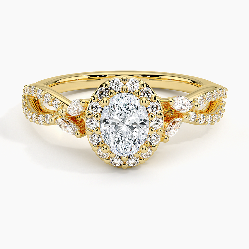 Luxe Willow Halo Diamond Ring (2/5 ct. tw.) Yellow Gold 18k Oval Engagement Ring