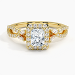 Luxe Willow Halo Diamond Ring (2/5 ct. tw.) Yellow Gold 18k Radiant Engagement Ring