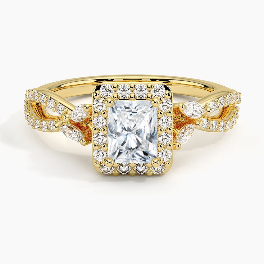 Luxe Willow Halo Diamond Ring (2/5 ct. tw.) Yellow Gold 18k Radiant Engagement Ring