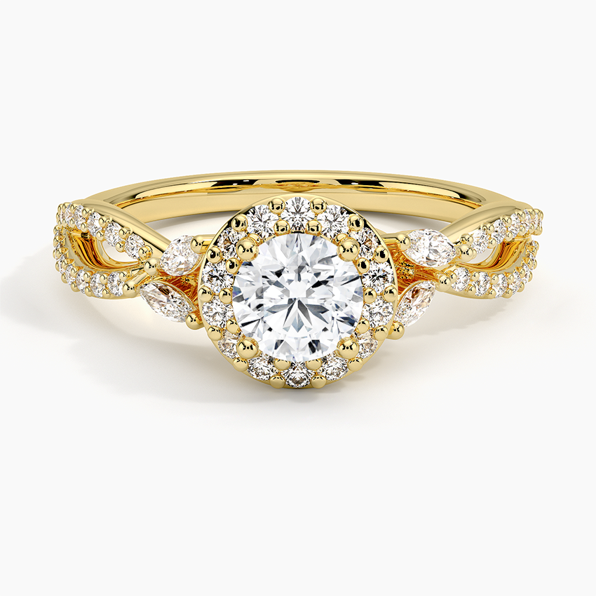 Luxe Willow Halo Diamond Ring (2/5 ct. tw.) Yellow Gold 18k Round Engagement Ring