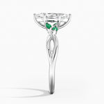 Willow Ring With Lab Emerald Accents Platinum Marquise Engagement Ring