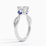 Willow Ring With Sapphire Accents Platinum Asscher Engagement Ring