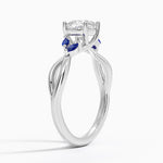 Willow Ring With Sapphire Accents Platinum Cushion Engagement Ring