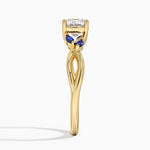 Willow Ring With Sapphire Accents Yellow Gold 18k Cushion Engagement Ring