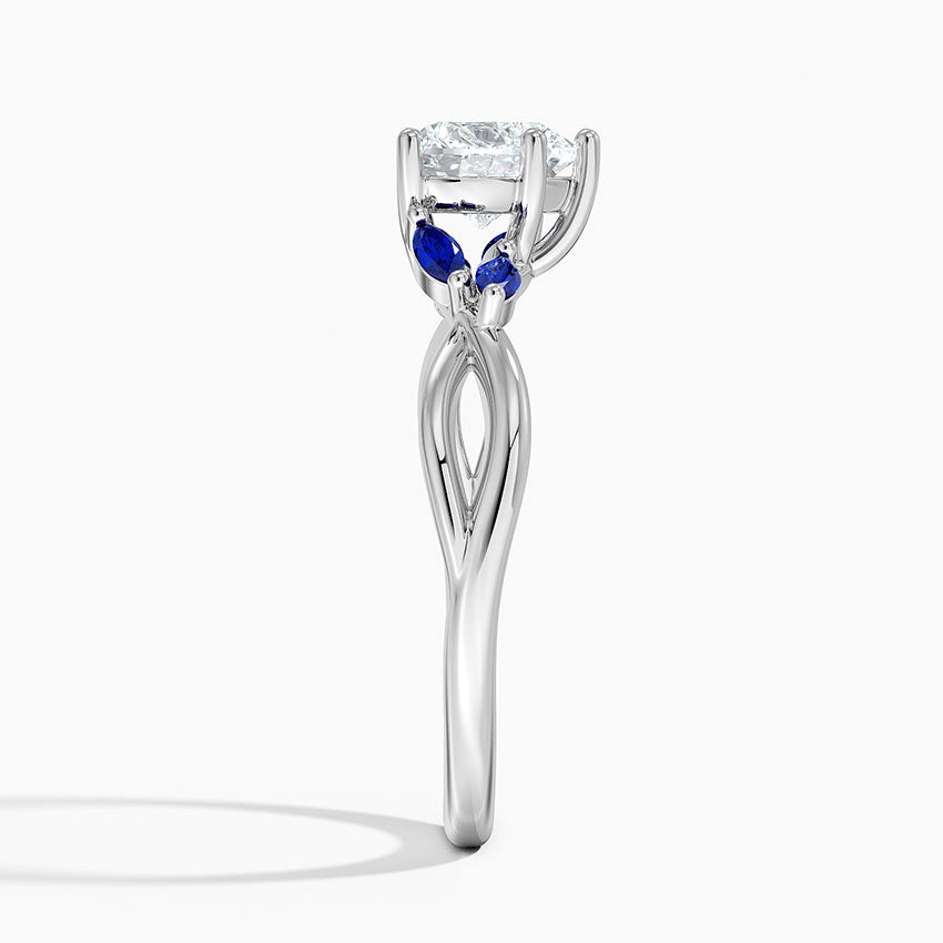 Willow Ring With Sapphire Accents Platinum Heart Engagement Ring