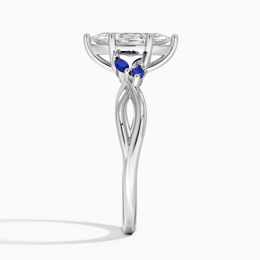 Willow Ring With Sapphire Accents Platinum Marquise Engagement Ring