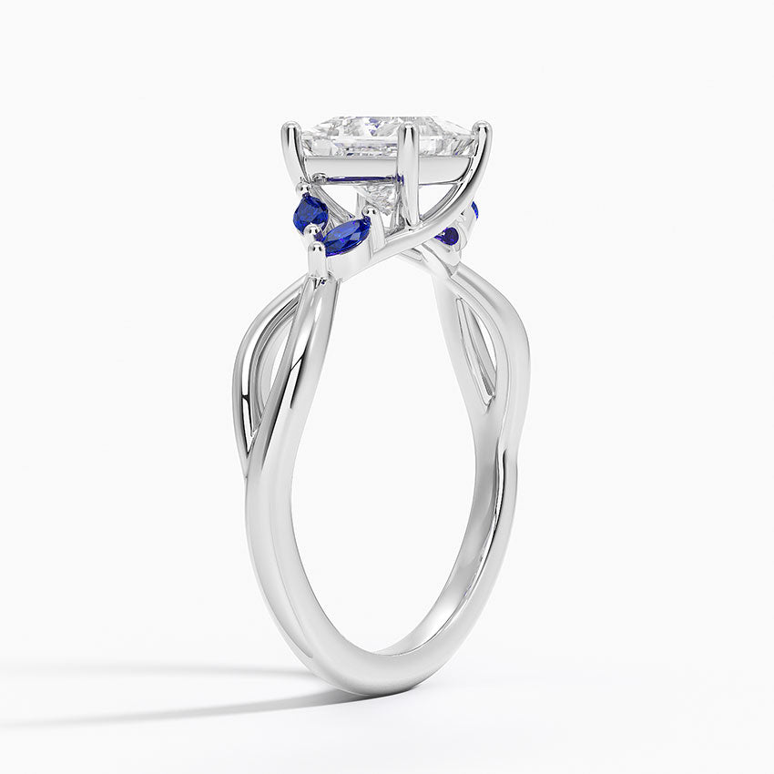 Willow Ring With Sapphire Accents Platinum Princess Engagement Ring