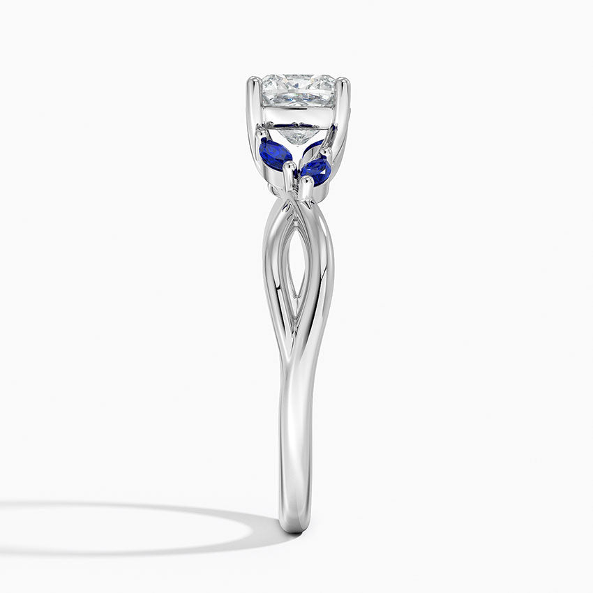 Willow Ring With Sapphire Accents Platinum Radiant Engagement Ring