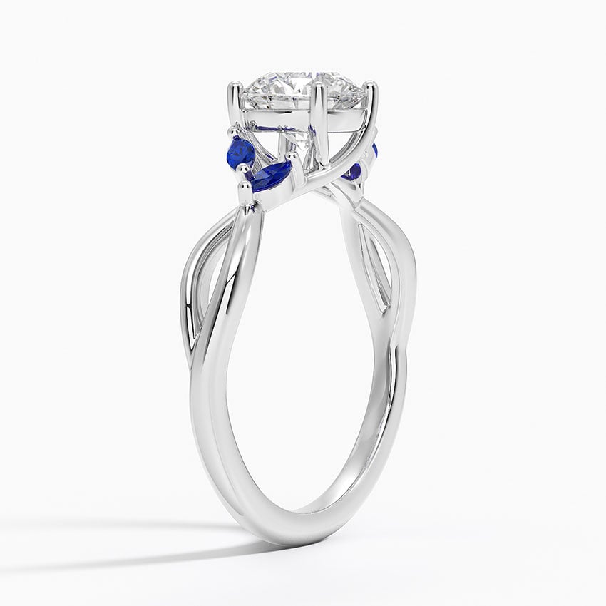 Willow Ring With Sapphire Accents Platinum Round Engagement Ring