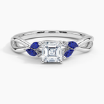 Willow Ring With Sapphire Accents Platinum Asscher Engagement Ring