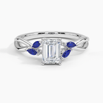 Willow Ring With Sapphire Accents Platinum Emerald Engagement Ring