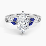 Willow Ring With Sapphire Accents Platinum Marquise Engagement Ring