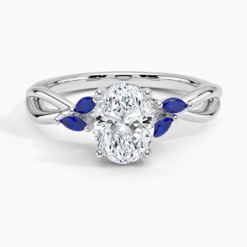 Willow Ring With Sapphire Accents Platinum Oval Engagement Ring