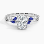 Willow Ring With Sapphire Accents Platinum Oval Engagement Ring