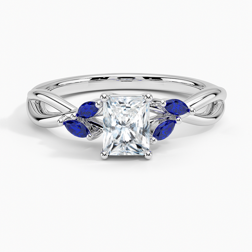 Willow Ring With Sapphire Accents Platinum Radiant Engagement Ring