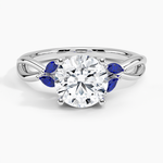Willow Ring With Sapphire Accents Platinum Round Engagement Ring