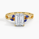 Willow Ring With Sapphire Accents Yellow Gold 18k Emerald Engagement Ring