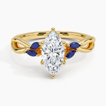 Willow Ring With Sapphire Accents Yellow Gold 18k Marquise Engagement Ring