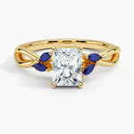 Willow Ring With Sapphire Accents Yellow Gold 18k Radiant Engagement Ring
