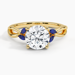 Willow Ring With Sapphire Accents Yellow Gold 18k Round Engagement Ring