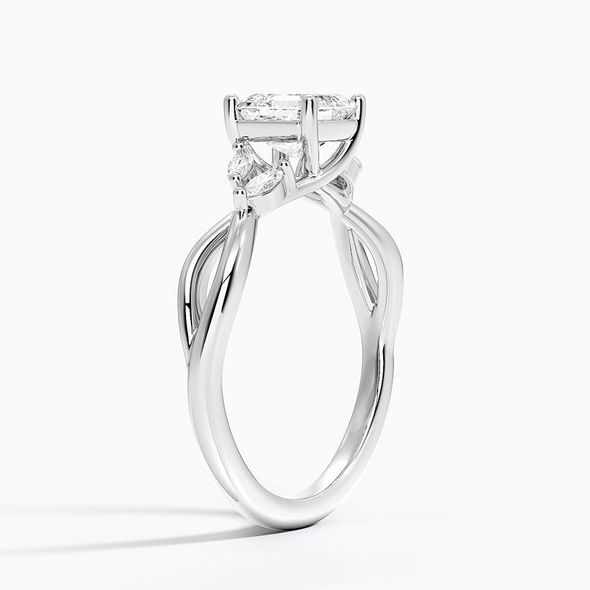 Willow Diamond Ring (1/8 ct. tw.) Platinum Asscher Engagement Ring