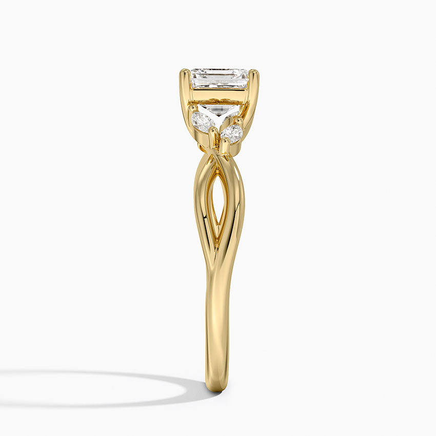 Willow Diamond Ring (1/8 ct. tw.) Yellow Gold 18k Asscher Engagement Ring